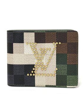 Louis Vuitton Portefeuille Slender Bifold Wallet Coin Purse Damoflage Canvas